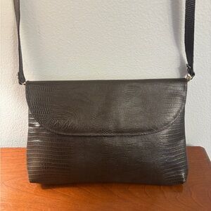 Vintage Amelia Berko Embossed Leather Crossbody Bag